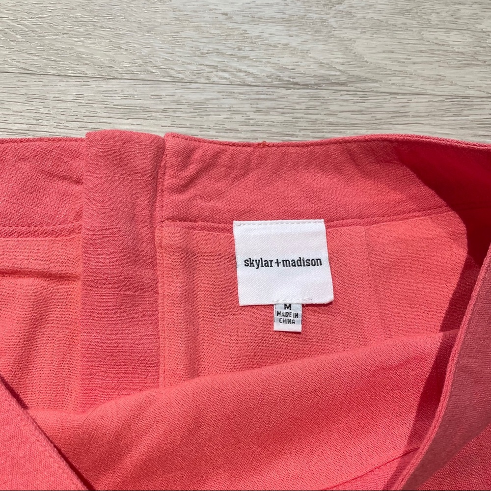 Coral Linen Skirt - Picture 2 of 3